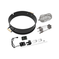 ChefPro 57cm rotisserie kit Deluxe Bundle in black powder coated with battery motor, tumble basket and kebab skewer set
