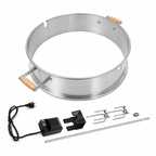ChefPro 57cm rotisserie kit stainless steel version full component set including ring motor spit rod and forks