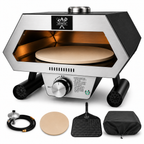 ChefPro NZ 12 inch auto-rotating gas pizza oven full kit including gas hose cordierite pizza stone perforated peel and weather cover
