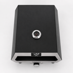 ChefPro NZ 12 inch auto-rotating gas pizza oven top view showing built-in stainless steel temperature gauge on black lid