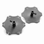 ChefPro NZ rotisserie BBQ pair of cast iron star-shaped spit rod end cap holders for charcoal BBQ